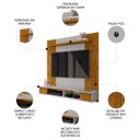 Ver imagem 3 de Painel Tv 55 Pol e Bancada Suspensa 136cm Foz Naturalle/off B02 - Mpozenato