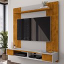 Ver imagem 2 de Painel Tv 55 Pol e Bancada Suspensa 136cm Foz Naturalle/off B02 - Mpozenato