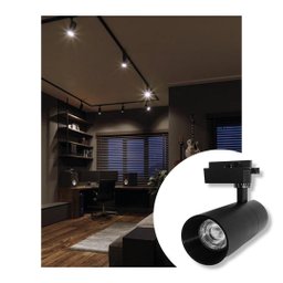 Spot Led para Trilho Eletrificado 30w Preto Luz Amarela - 3