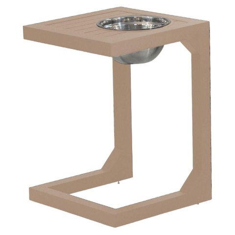 Mesa Lateral em Alumínio Tampo Balde Ripado Varanda, Jardim Fendi