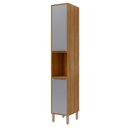 Ver imagem 3 de Torre Nicho 2 Portas 37 cm Brilhante Celeste Bege/Cinamomo/Platina