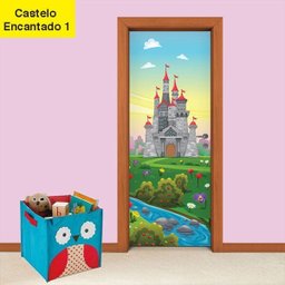 Adesivo de Porta Castelo Encantado 1 Arte Destaque M - 0,83 X 2,13 Metros - 1