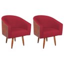 Ver imagem 2 de Kit 2 Poltronas Jade Decorativa Moderna Sala de Estar Quarto Escritório Conforto Pés Palito Corano N