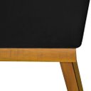 Ver imagem 4 de Kit 2 Poltronasbella Luxo Base de Madeira Maciça Recepção - Suede Preto