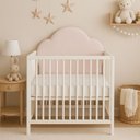 Ver imagem 4 de Cabeceira Modulada Nuvem Estofada Painel Infantil para Berço Rosa