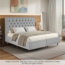 Ver imagem 2 de Kit Cama Box King e Cabeceira em Madeira Maciça Estofada Espresso Móveis Cinza/Linho