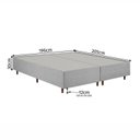 Ver imagem 7 de Kit Cama Box King e Cabeceira em Madeira Maciça Estofada Espresso Móveis Cinza/Linho