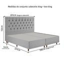 Ver imagem 4 de Kit Cama Box King e Cabeceira em Madeira Maciça Estofada Espresso Móveis Cinza/Linho