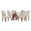 Ver imagem 2 de Mesa Kyra 170CMX90CM 6 Cadeiras Arthus Tampo Smart Plus Vidro Off White