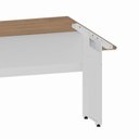 Ver imagem 6 de Mesa Auxiliar Dupla de Plataforma de Acoplar para Escritório com Estrutura Metálica 120cm Corporate Macadâmia Com Branco