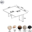 Ver imagem 3 de Mesa Auxiliar Dupla de Plataforma de Acoplar para Escritório com Estrutura Metálica 120cm Corporate Macadâmia Com Branco