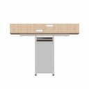 Ver imagem 5 de Mesa Auxiliar Dupla de Plataforma de Acoplar para Escritório com Estrutura Metálica 120cm Corporate Macadâmia Com Branco
