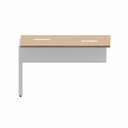 Ver imagem 4 de Mesa Auxiliar Dupla de Plataforma de Acoplar para Escritório com Estrutura Metálica 120cm Corporate Macadâmia Com Branco