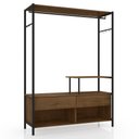 Ver imagem 1 de Guarda Roupa Roupeiro Casal Closet Barcelona 02 Gavetas Preto Demolição - Desk Design