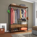 Ver imagem 2 de Guarda Roupa Roupeiro Casal Closet Barcelona 02 Gavetas Preto Demolição - Desk Design