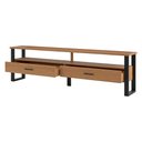 Ver imagem 1 de Rack Para TV Até 65 Pol. Estilo Industrial 2 Gavetas F43 Freijó/Preto Fosco - Pradel