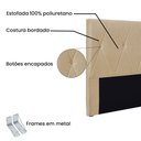 Ver imagem 3 de Cabeceira Solteiro 0,90M Aquilla Linho Rústico Dourado