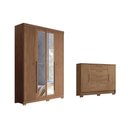 Ver imagem 1 de Guarda Roupa +cômoda 2 Peças Qc308 Jatobá - Santos Andirá