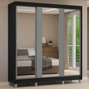 Ver imagem 1 de Guarda-Roupa Casal com Pés 3 Portas de Correr de Espelho Reno Madesa