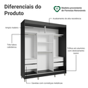Ver imagem 5 de Guarda-Roupa Casal com Pés 3 Portas de Correr de Espelho Reno Madesa
