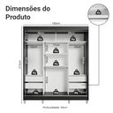 Ver imagem 4 de Guarda-Roupa Casal com Pés 3 Portas de Correr de Espelho Reno Madesa