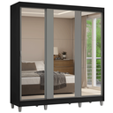 Ver imagem 3 de Guarda-Roupa Casal com Pés 3 Portas de Correr de Espelho Reno Madesa