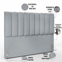 Ver imagem 4 de Kit Cabeceira Cama Box Casal King 195cm com Calçadeira Baú Dália W01 Suede Cinza - Lyam Lyam Decor