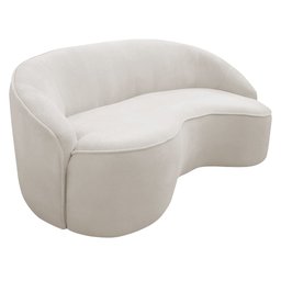 Sofá Curvo Montserrat 210cm 03 Lugares Bouclê Off White - Casaepoltrona - 1