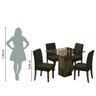 Conjunto de Mesa Sala de Jantar com Tampo de Vidro 1m Onix 4 Cadeiras Trieste Cedro / Castor Dobuê - 6