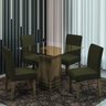 Conjunto de Mesa Sala de Jantar com Tampo de Vidro 1m Onix 4 Cadeiras Trieste Cedro / Castor Dobuê - 2