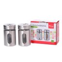 Ver imagem 5 de Kit 2 Porta Temperos Condimentos Aço Inox com Visor De Vidro