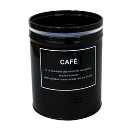 Pote para Café em Metal Preto Redondo 1,65L - Casambiente - 4