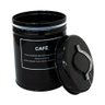 Pote para Café em Metal Preto Redondo 1,65L - Casambiente - 2