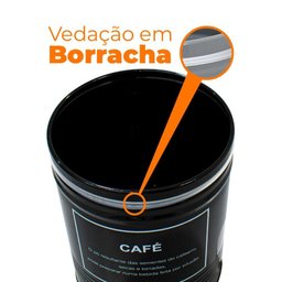 Pote para Café em Metal Preto Redondo 1,65L - Casambiente - 3