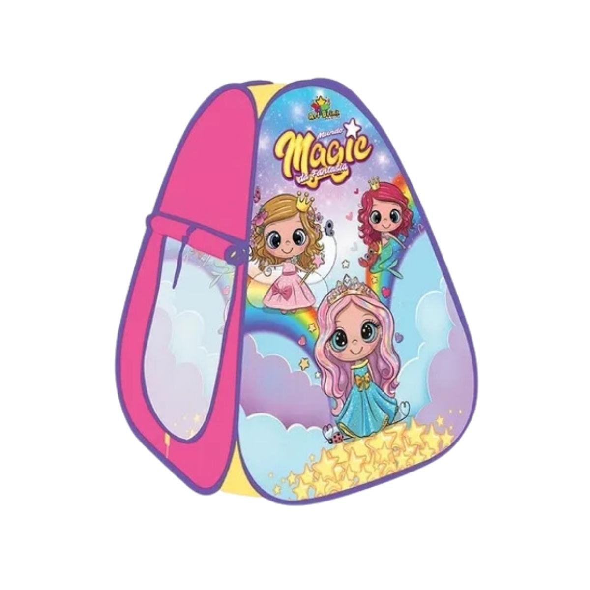 Barraca Infantil para Menina Princesas Mundo Magico Fantasia Dobrável Com Bolsa