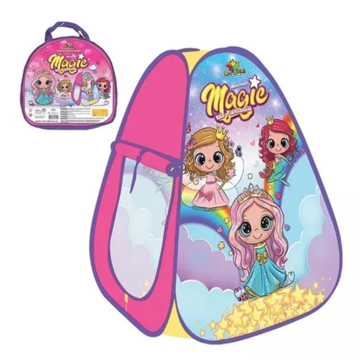 Barraca Infantil para Menina Princesas Mundo Magico Fantasia Dobrável Com Bolsa - 3