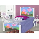 Ver imagem 1 de Cama Solteiro Infantil Peppa Pig Adesivada com Colchão