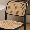 Ver imagem 5 de Conjunto Mesa de Jantar Redonda 70cm com 3 Cadeiras Mônaco Rattan - Preto e Nude