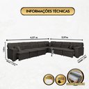 Ver imagem 7 de Sofá Magno 3.97x3.97m de Canto, Retrátil e Reclinável - Marrom