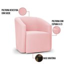 Ver imagem 3 de Poltrona Stella Max Suede Base Giratória - D'Rossi Cor Rosa Bebê