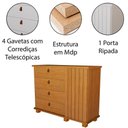 Ver imagem 2 de Cômoda Alta 4 Gavetas 1 Porta Ripada Thamirez Naturale