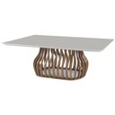 Ver imagem 1 de Mesa Jantar Heos Vidro Off White Base Imbuia 250cm - 70985