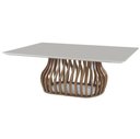 Ver imagem 1 de Mesa Jantar Heos Vidro Off White Base Imbuia 250cm - 70985