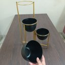 Ver imagem 5 de Cachepô Vaso Decorativo Planta Triplo Articulado Home&Co Metal 56x24x34cm Preto