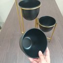 Ver imagem 6 de Cachepô Vaso Decorativo Planta Triplo Articulado Home&Co Metal 56x24x34cm Preto
