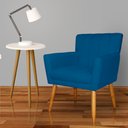 Ver imagem 1 de Poltrona Decorativa Cecília Suede 01 Lugar Azul Royal