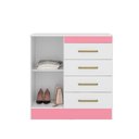 Ver imagem 7 de Conjunto de Guarda Roupa Branco e Cômoda Branco Rosa para Quarto