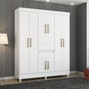 Ver imagem 2 de Conjunto de Guarda Roupa Branco e Cômoda Branco Rosa para Quarto