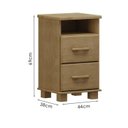 Ver imagem 3 de Mesa de Cabeceira 2 Gav Madeira Maciça 44 Cm 2249 Freijo Milani Store