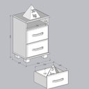Ver imagem 5 de Mesa de Cabeceira 2 Gav Madeira Maciça 44 Cm 2249 Freijo Milani Store